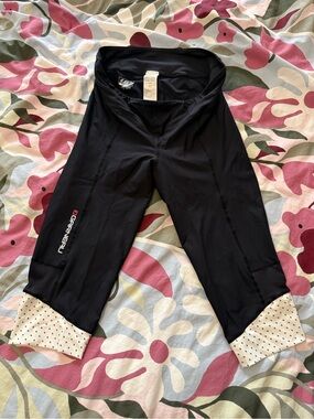 Louis Garneau Women's Black Bike Shorts with Polka Dot Cuffs